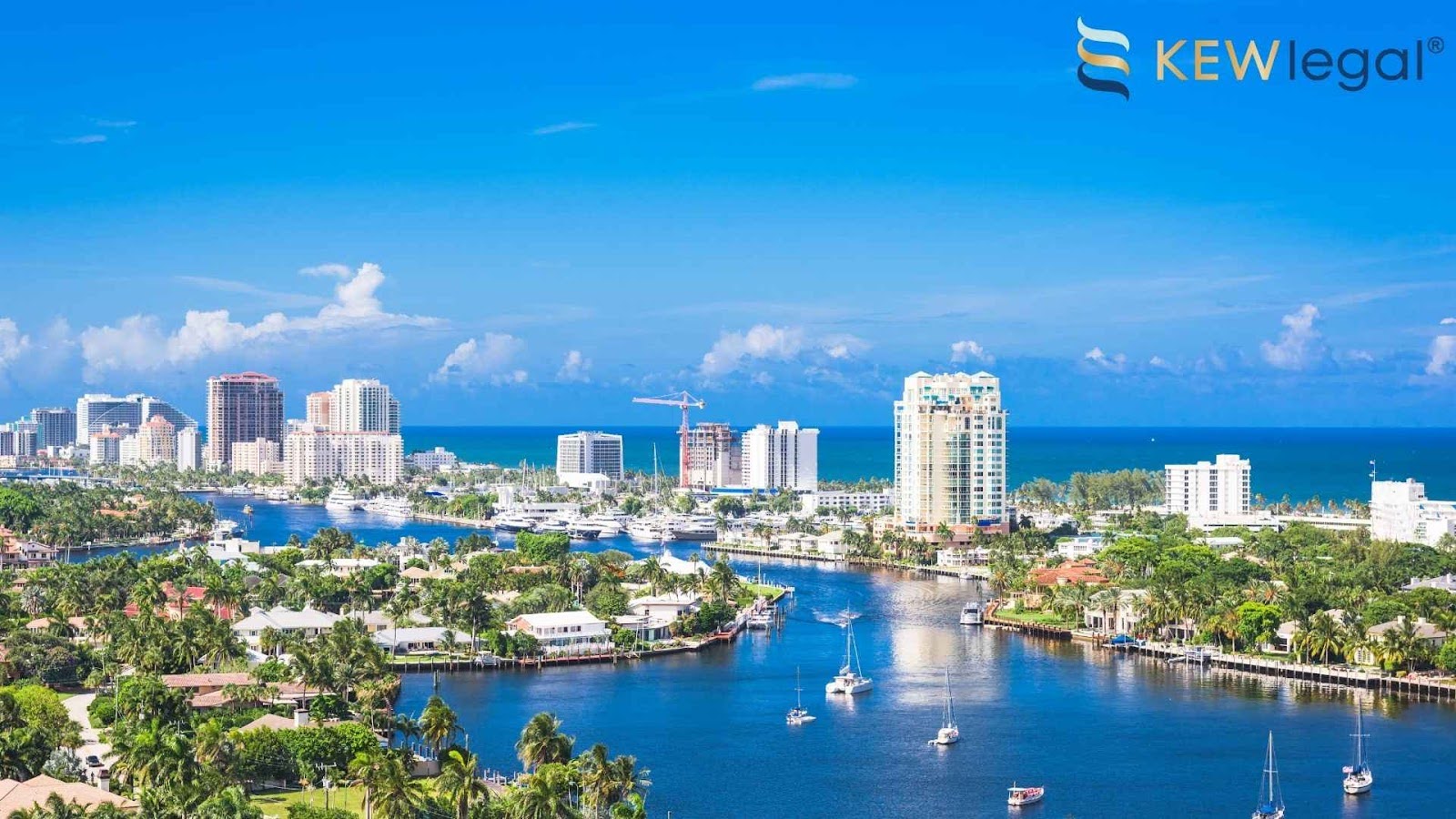 Coast line view of South Florida where both commercial and residential real estate can be seen.