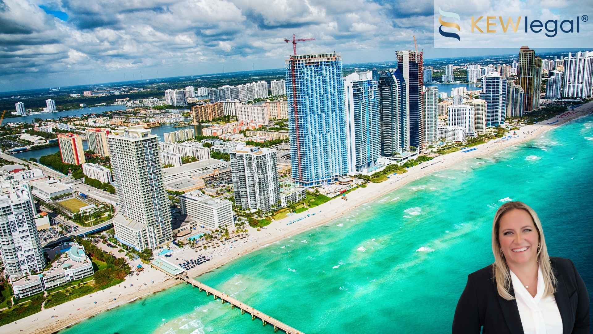 An Aerial overview of Sunny Isles Beach, where legal real estate services are essential.