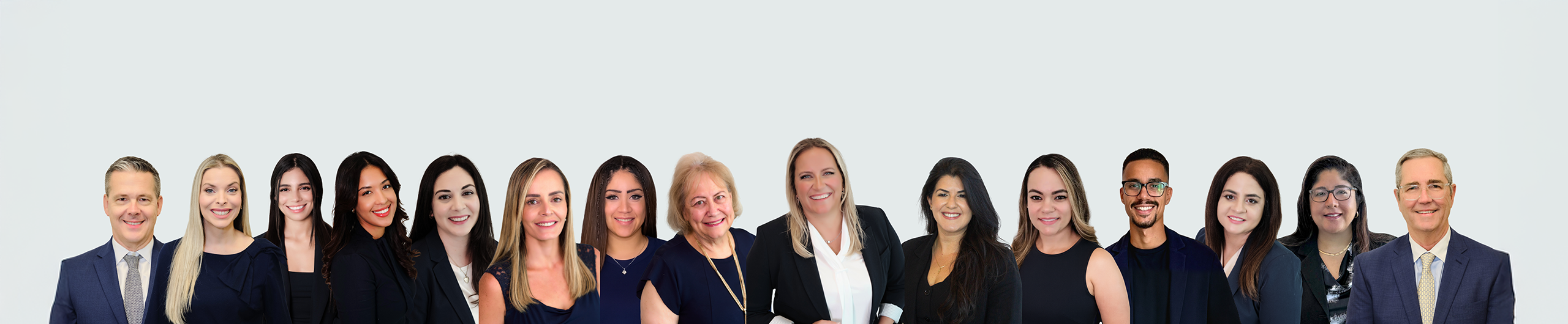 Professional team group photo on light background