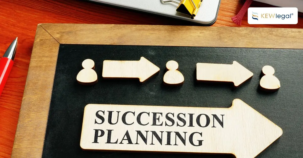 Succession planning concept with arrows and person icons